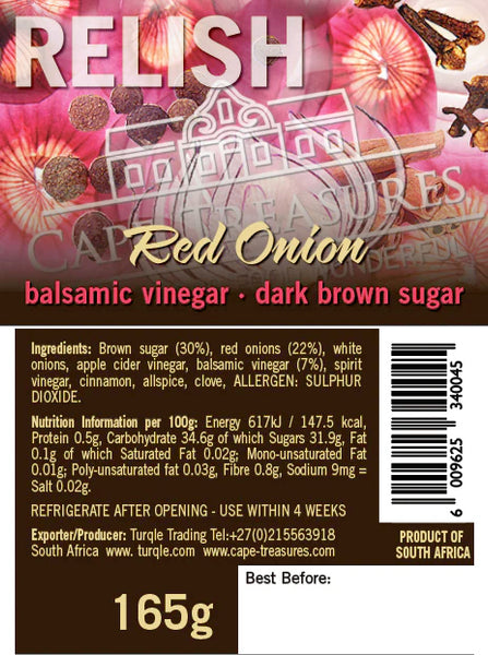Red Onion Relish - 125ml - Cape Treasures