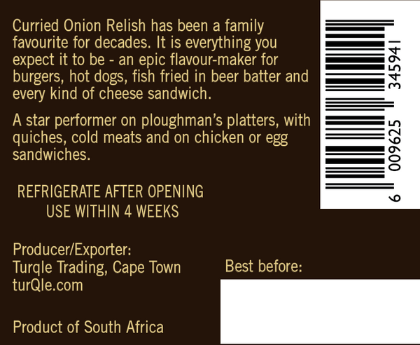 Curry Onion Relish - 265g - Cape Treasures